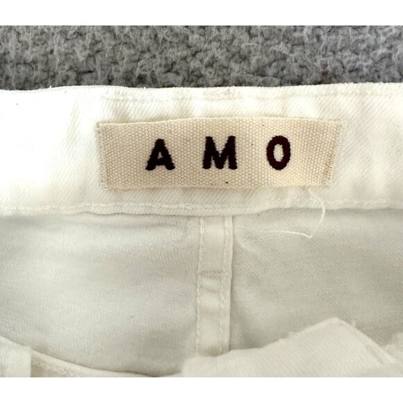 AMO Chloe Crop Jeans In‎ Sea Salt White Denim Organic Cotton - Picture 7 of 16